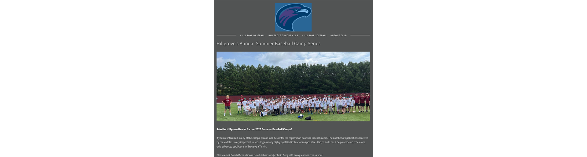 17th Annual Hillgrove Baseball Camp