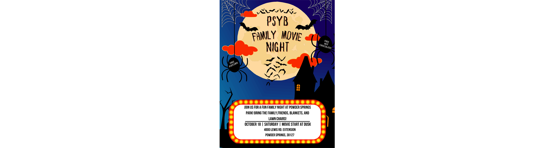 Movie Night October 18th 7pm(Dusk)