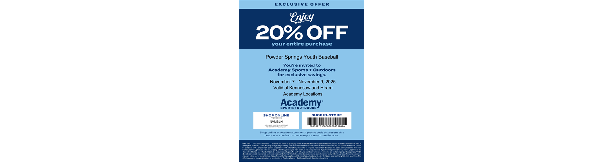 Academy Shopping Day 