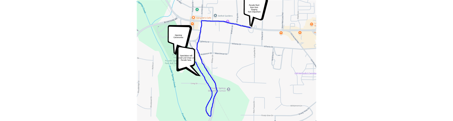Opening Day Spring 2026 Parade Map