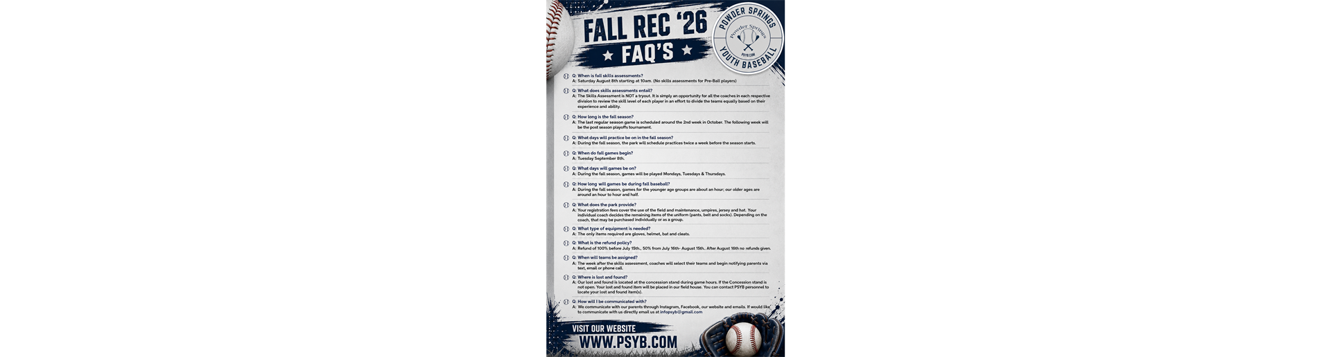 Fall 2026 FAQ